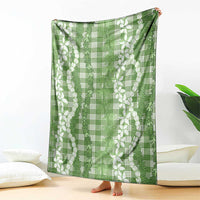 Hawaiian Ohia Lehua Lei Blanket Plaid Palaka Omaomao Pattern - Polynesian Pride