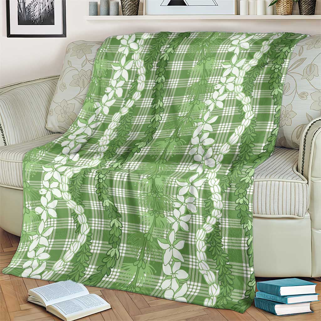 Hawaiian Ohia Lehua Lei Blanket Plaid Palaka Omaomao Pattern - Polynesian Pride