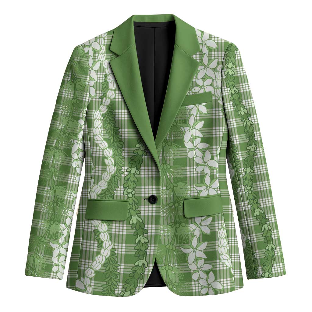 Hawaiian Ohia Lehua Lei Blazer Plaid Palaka Omaomao Pattern - Polynesian Pride