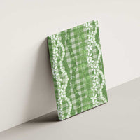 Hawaiian Ohia Lehua Lei Canvas Wall Art Plaid Palaka Omaomao Pattern - Polynesian Pride