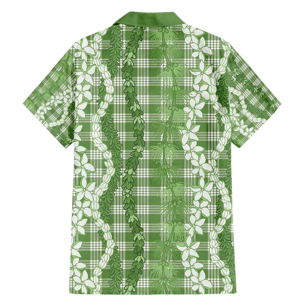 Hawaiian Ohia Lehua Lei Family Matching Tank Maxi Dress and Hawaiian Shirt Plaid Palaka Omaomao Pattern - Polynesian Pride