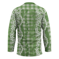 Hawaiian Ohia Lehua Lei Hockey Jersey Plaid Palaka Omaomao Pattern - Polynesian Pride
