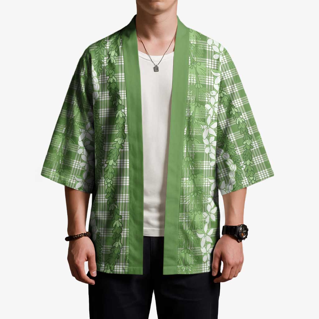 Hawaiian Ohia Lehua Lei Kimono Plaid Palaka Omaomao Pattern - Polynesian Pride