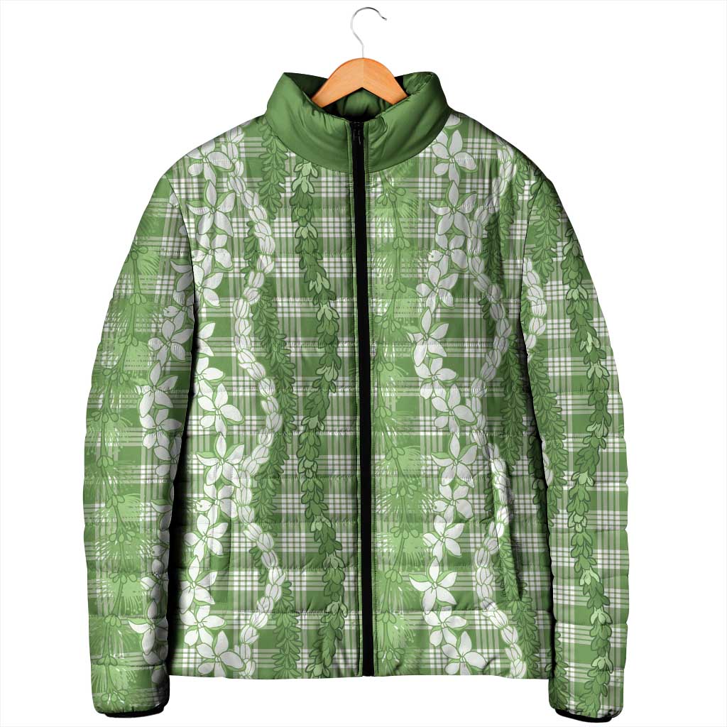 Hawaiian Ohia Lehua Lei Padded Jacket Plaid Palaka Omaomao Pattern - Polynesian Pride