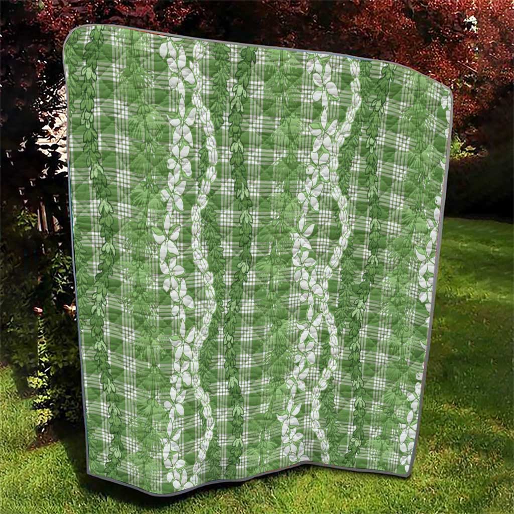 Hawaiian Ohia Lehua Lei Quilt Plaid Palaka Omaomao Pattern - Polynesian Pride
