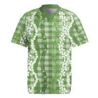 Hawaiian Ohia Lehua Lei Rugby Jersey Plaid Palaka Omaomao Pattern - Polynesian Pride