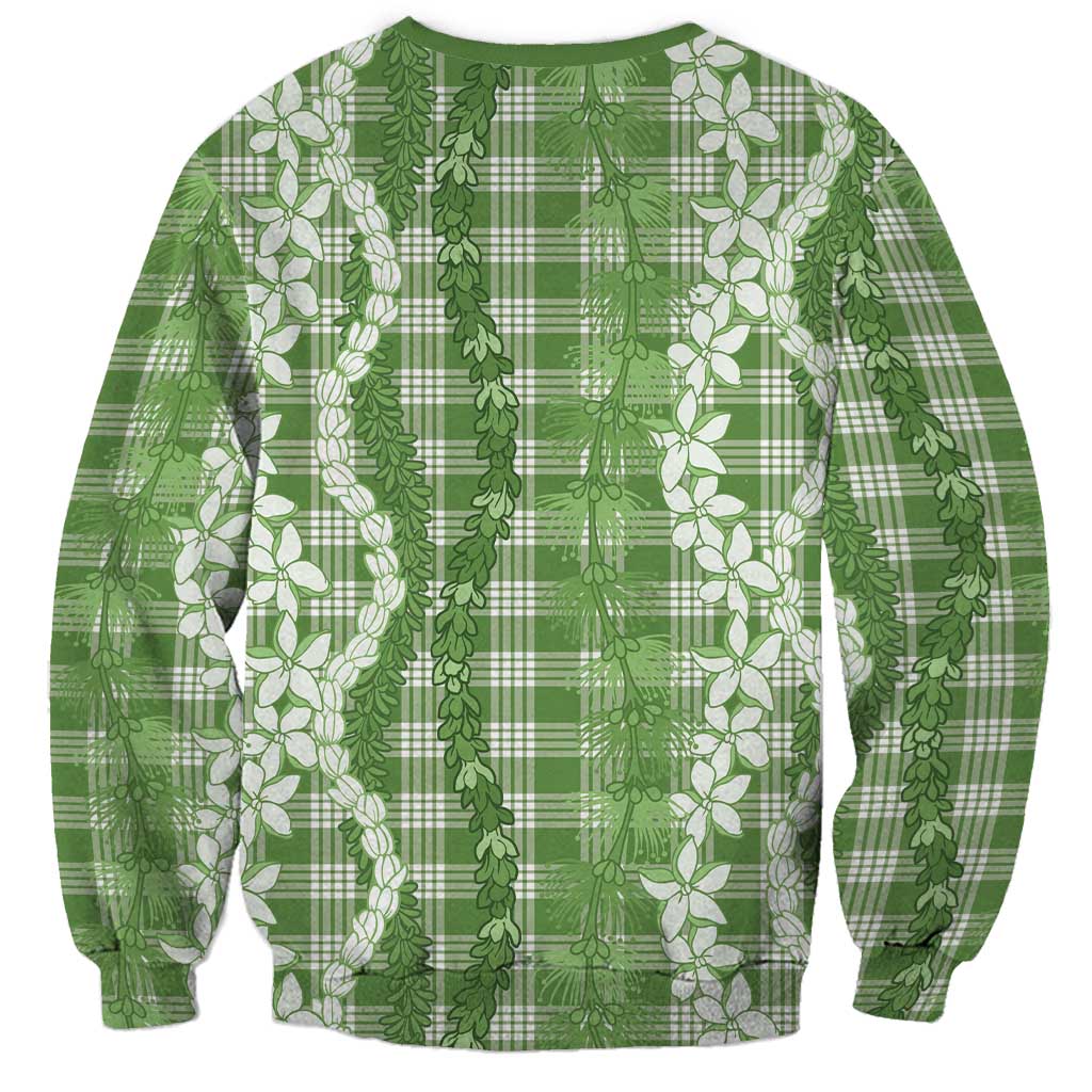 Hawaiian Ohia Lehua Lei Sweatshirt Plaid Palaka Omaomao Pattern - Polynesian Pride