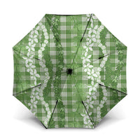 Hawaiian Ohia Lehua Lei Umbrella Plaid Palaka Omaomao Pattern - Polynesian Pride