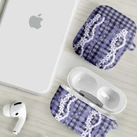 Hawaiian Ohia Lehua Lei AirPods Case Plaid Palaka Uliuli hohonu Pattern - Polynesian Pride
