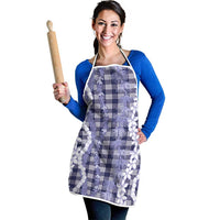 Hawaiian Ohia Lehua Lei Apron Plaid Palaka Uliuli hohonu Pattern - Polynesian Pride