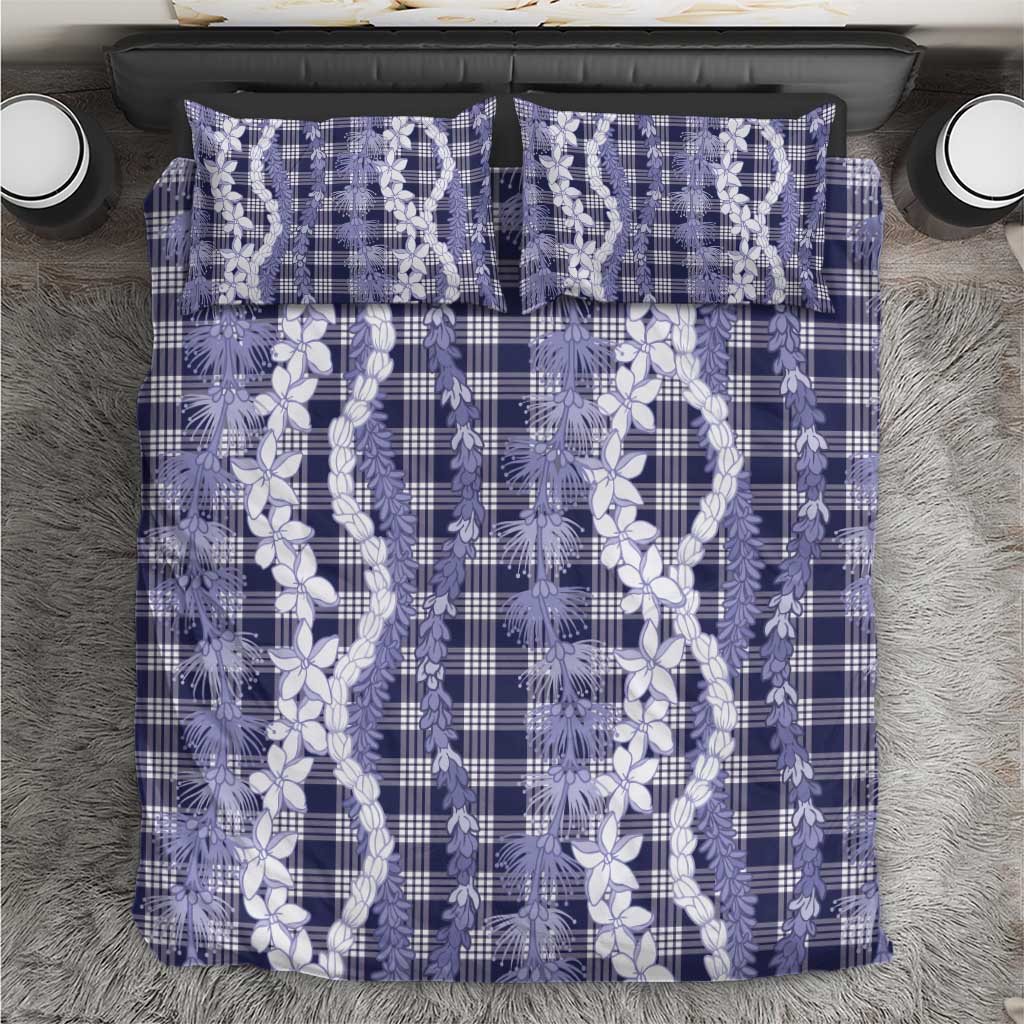 Hawaiian Ohia Lehua Lei Bedding Set Plaid Palaka Uliuli hohonu Pattern - Polynesian Pride