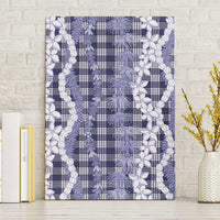 Hawaiian Ohia Lehua Lei Canvas Wall Art Plaid Palaka Uliuli hohonu Pattern - Polynesian Pride