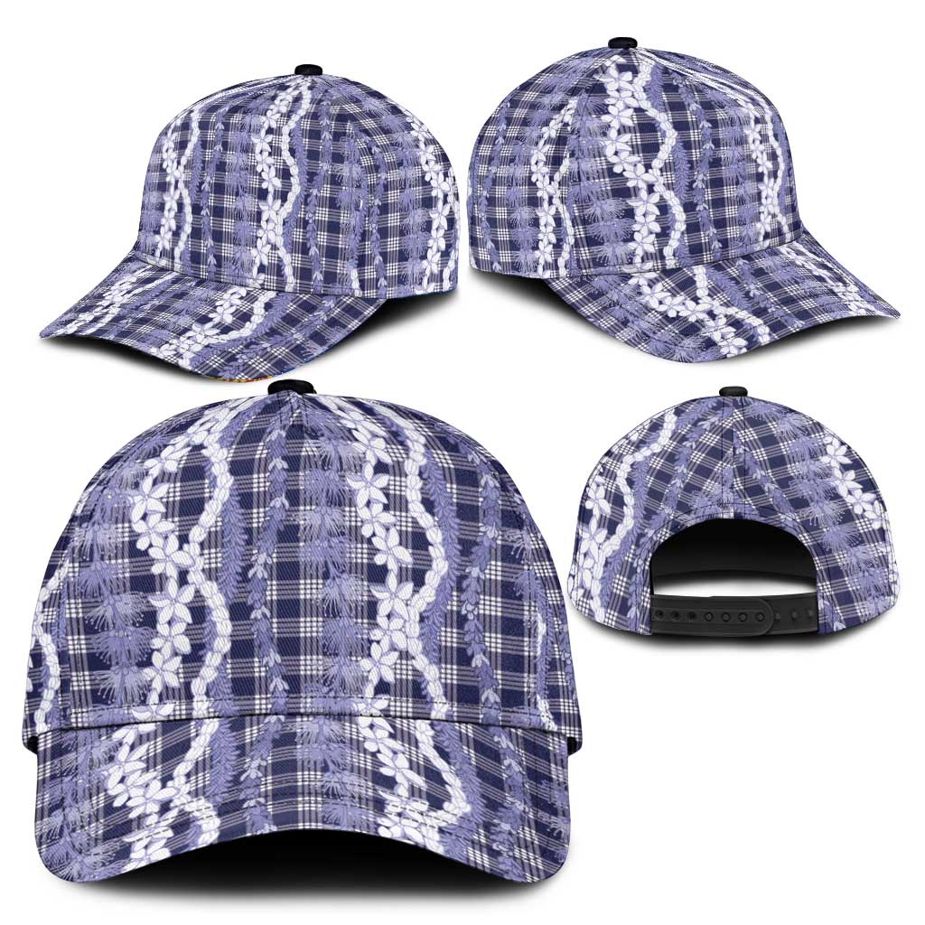 Hawaiian Ohia Lehua Lei Classic Cap Plaid Palaka Uliuli hohonu Pattern - Polynesian Pride