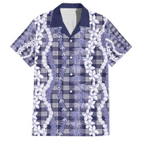 Hawaiian Ohia Lehua Lei Family Matching Short Sleeve Bodycon Dress and Hawaiian Shirt Plaid Palaka Uliuli hohonu Pattern - Polynesian Pride