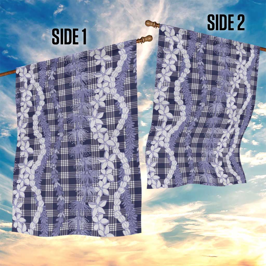 Hawaiian Ohia Lehua Lei Garden Flag Plaid Palaka Uliuli hohonu Pattern - Polynesian Pride