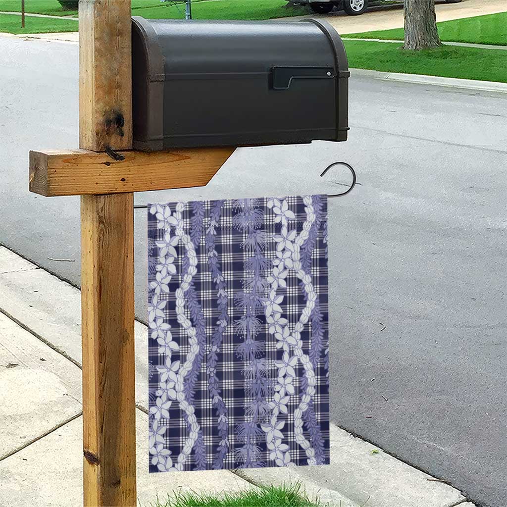 Hawaiian Ohia Lehua Lei Garden Flag Plaid Palaka Uliuli hohonu Pattern - Polynesian Pride