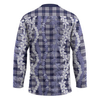 Hawaiian Ohia Lehua Lei Hockey Jersey Plaid Palaka Uliuli hohonu Pattern - Polynesian Pride