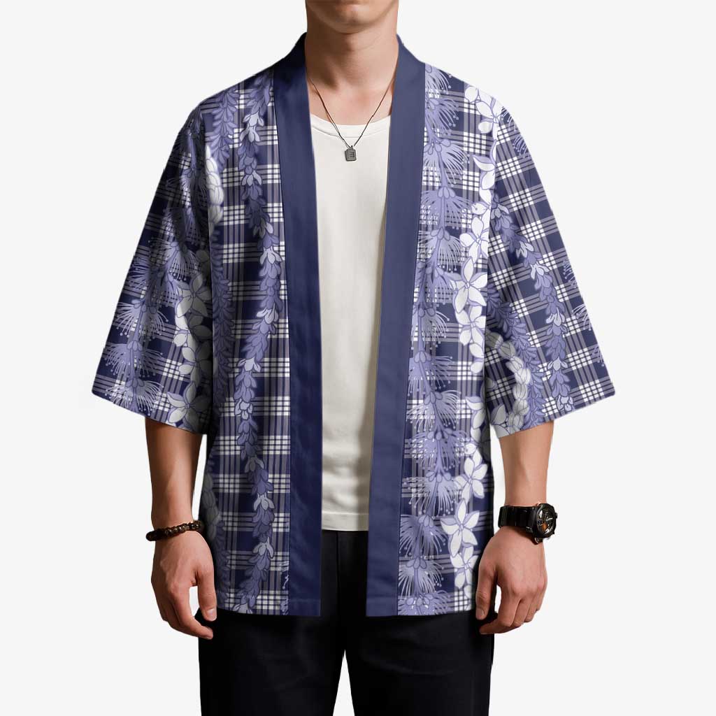 Hawaiian Ohia Lehua Lei Kimono Plaid Palaka Uliuli hohonu Pattern - Polynesian Pride