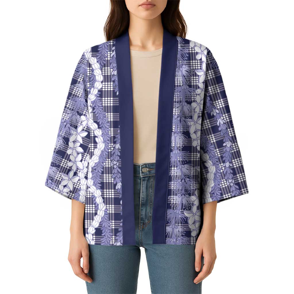Hawaiian Ohia Lehua Lei Kimono Plaid Palaka Uliuli hohonu Pattern - Polynesian Pride