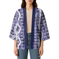 Hawaiian Ohia Lehua Lei Kimono Plaid Palaka Uliuli hohonu Pattern - Polynesian Pride