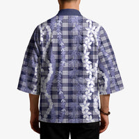 Hawaiian Ohia Lehua Lei Kimono Plaid Palaka Uliuli hohonu Pattern - Polynesian Pride