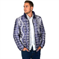 Hawaiian Ohia Lehua Lei Padded Jacket Plaid Palaka Uliuli hohonu Pattern - Polynesian Pride