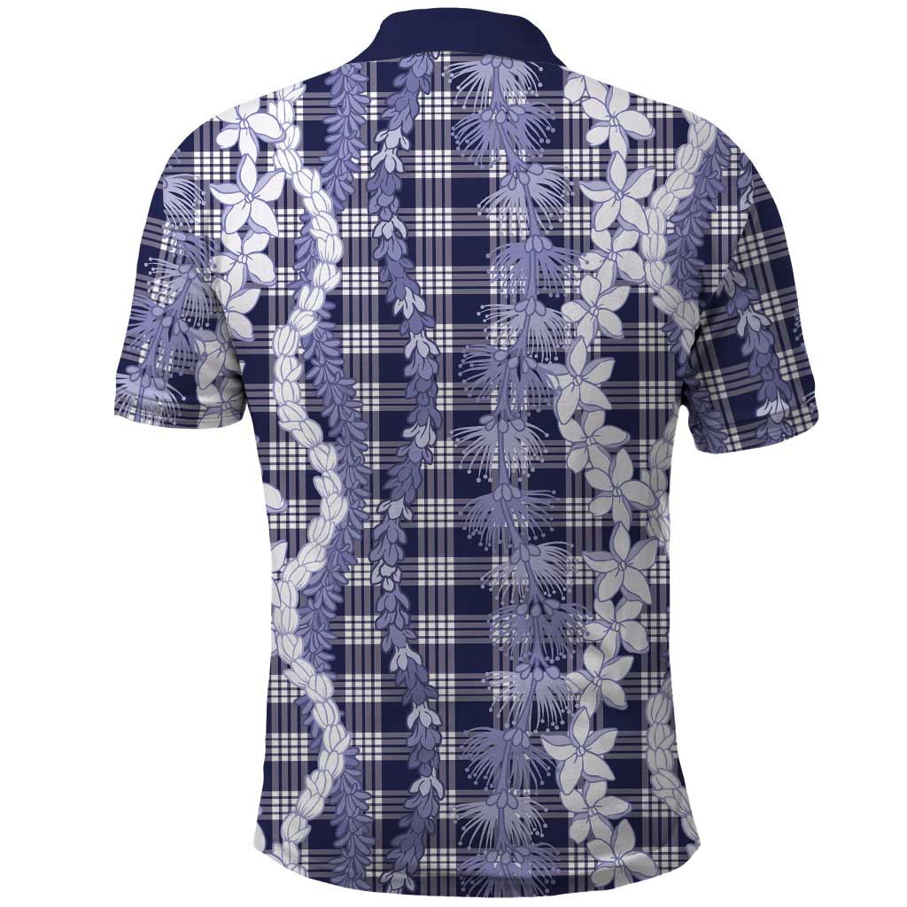 Hawaiian Ohia Lehua Lei Polo Shirt Plaid Palaka Uliuli hohonu Pattern - Polynesian Pride