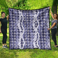 Hawaiian Ohia Lehua Lei Quilt Plaid Palaka Uliuli hohonu Pattern - Polynesian Pride