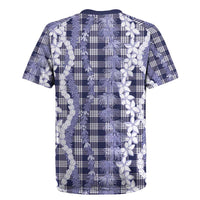 Hawaiian Ohia Lehua Lei Rugby Jersey Plaid Palaka Uliuli hohonu Pattern - Polynesian Pride