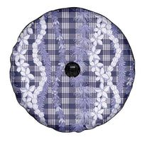 Hawaiian Ohia Lehua Lei Spare Tire Cover Plaid Palaka Uliuli hohonu Pattern - Polynesian Pride