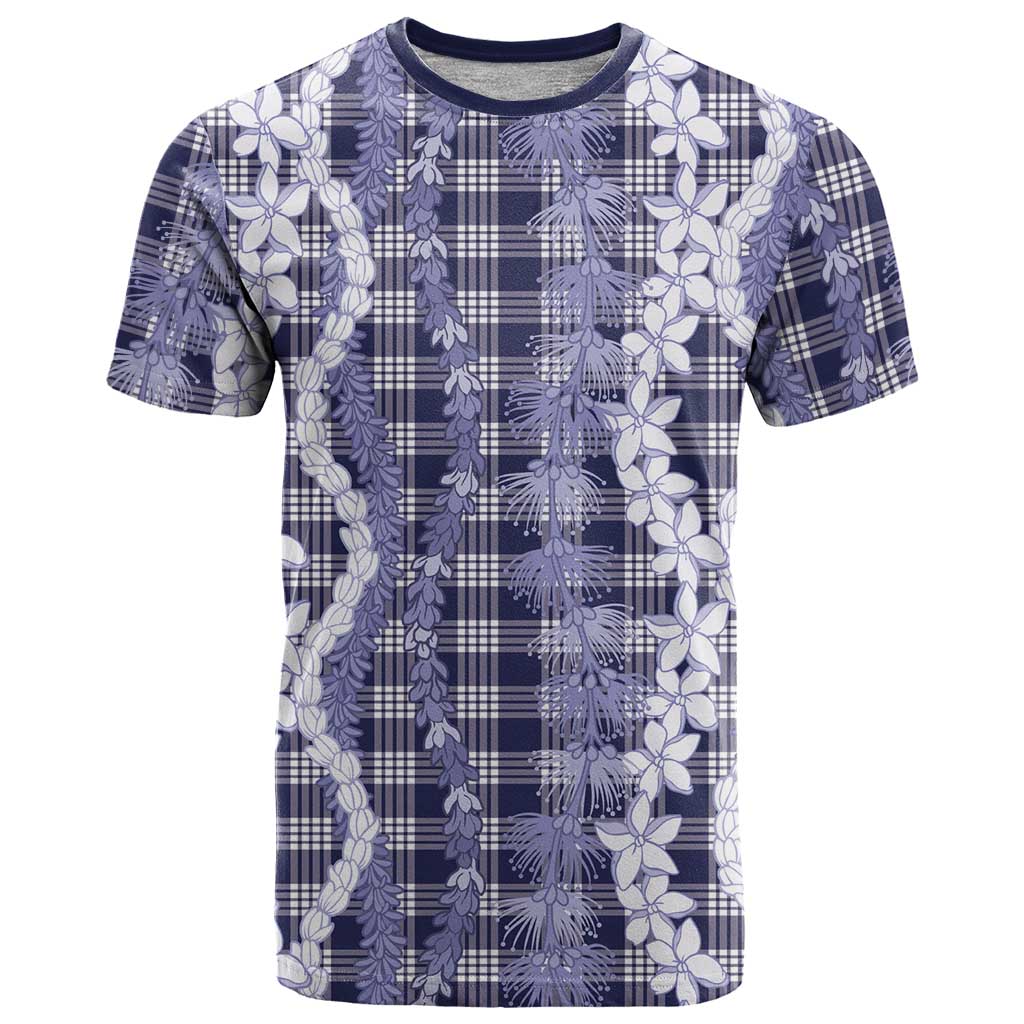 Hawaiian Ohia Lehua Lei T Shirt Plaid Palaka Uliuli hohonu Pattern - Polynesian Pride