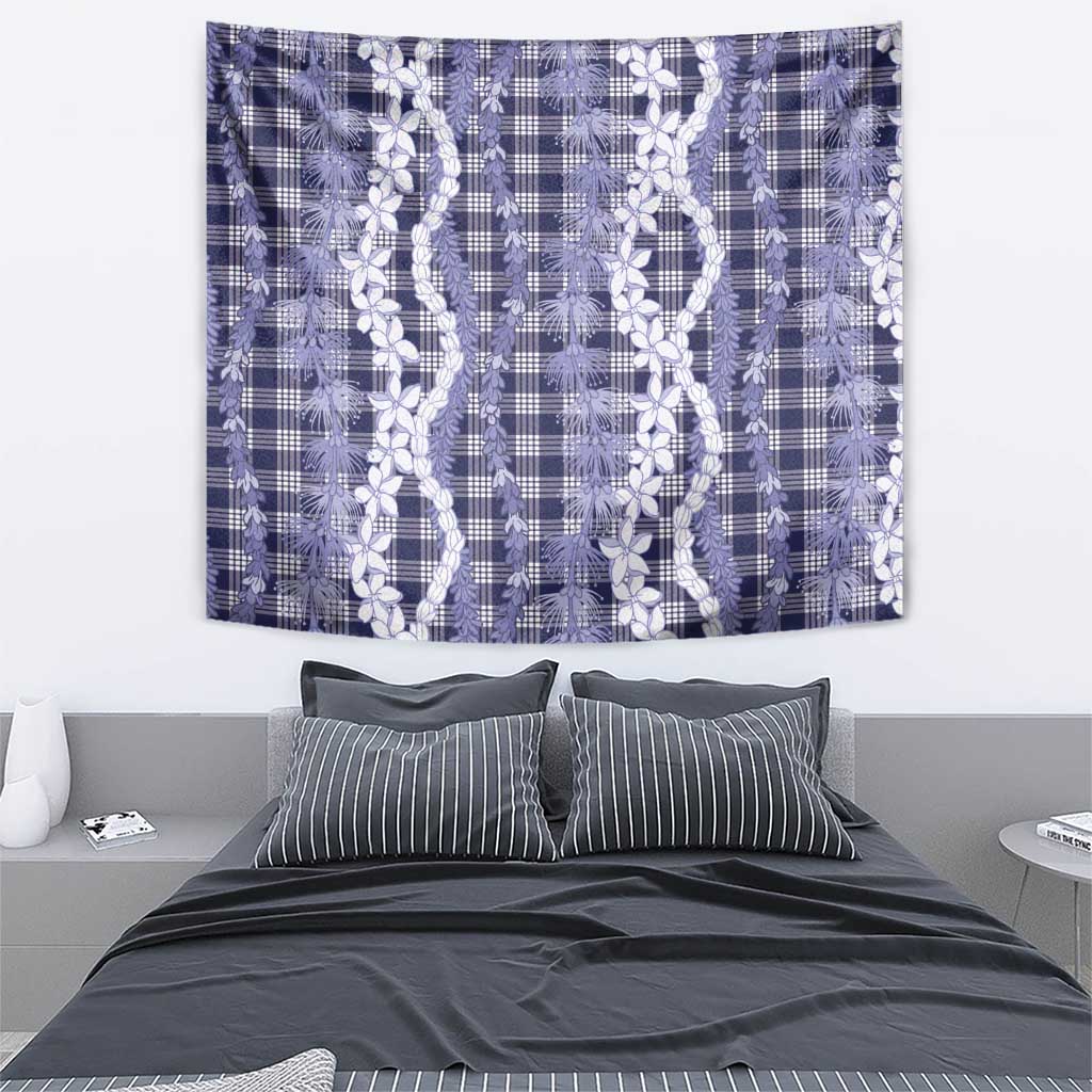 Hawaiian Ohia Lehua Lei Tapestry Plaid Palaka Uliuli hohonu Pattern - Polynesian Pride