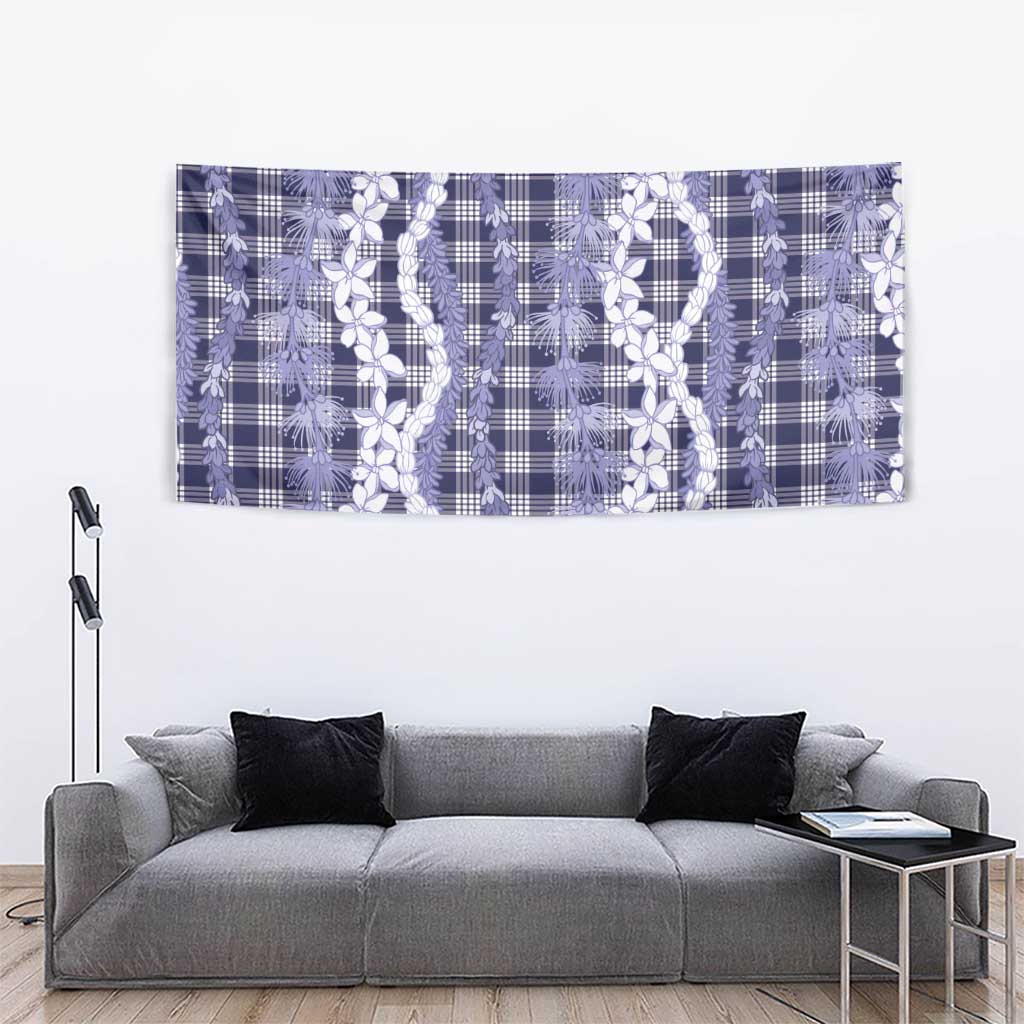 Hawaiian Ohia Lehua Lei Tapestry Plaid Palaka Uliuli hohonu Pattern - Polynesian Pride