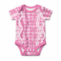 Hawaiian Ohia Lehua Lei Baby Onesie Plaid Palaka Akala Pattern