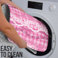 Hawaiian Ohia Lehua Lei Bathroom Set Plaid Palaka Akala Pattern - Polynesian Pride