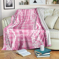 Hawaiian Ohia Lehua Lei Blanket Plaid Palaka Akala Pattern - Polynesian Pride