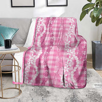 Hawaiian Ohia Lehua Lei Blanket Plaid Palaka Akala Pattern - Polynesian Pride