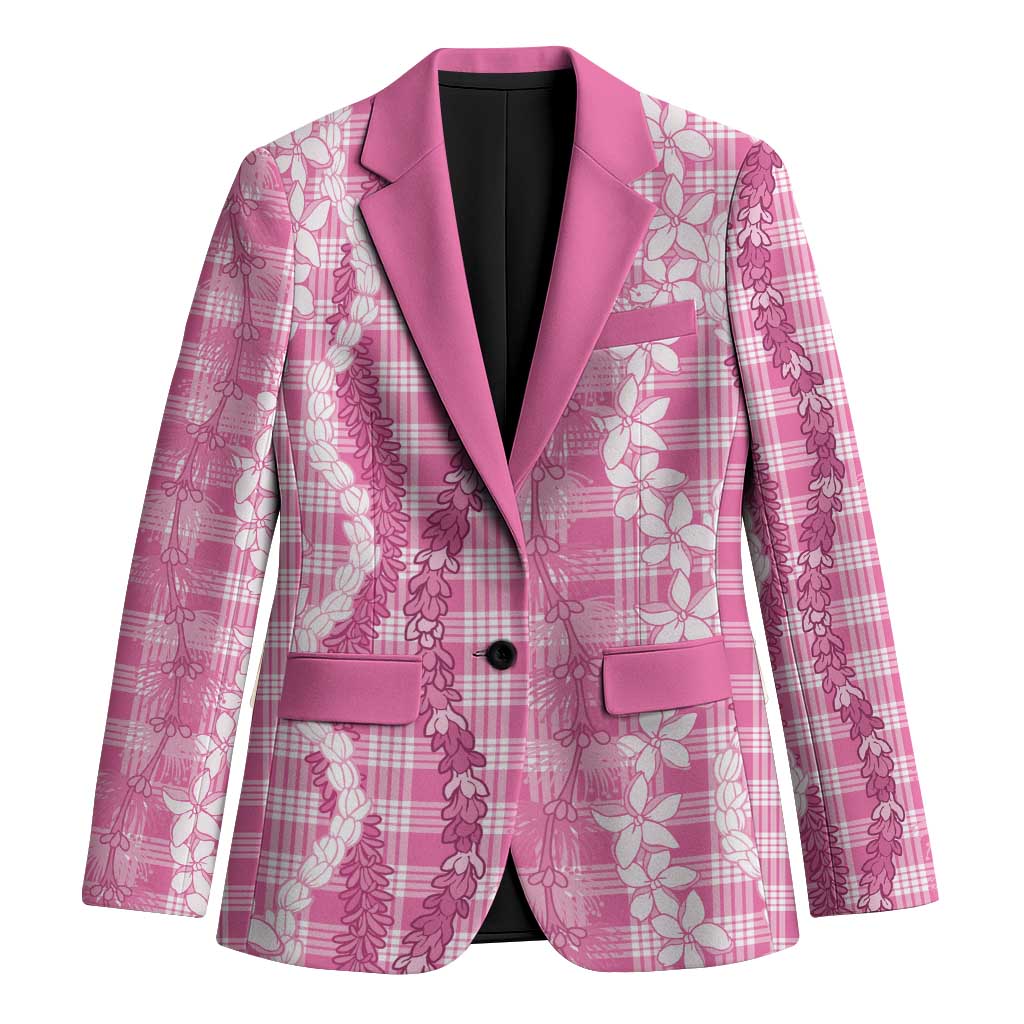 Hawaiian Ohia Lehua Lei Blazer Plaid Palaka Akala Pattern - Polynesian Pride
