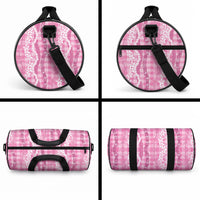 Hawaiian Ohia Lehua Lei Duffle Bag Plaid Palaka Akala Pattern