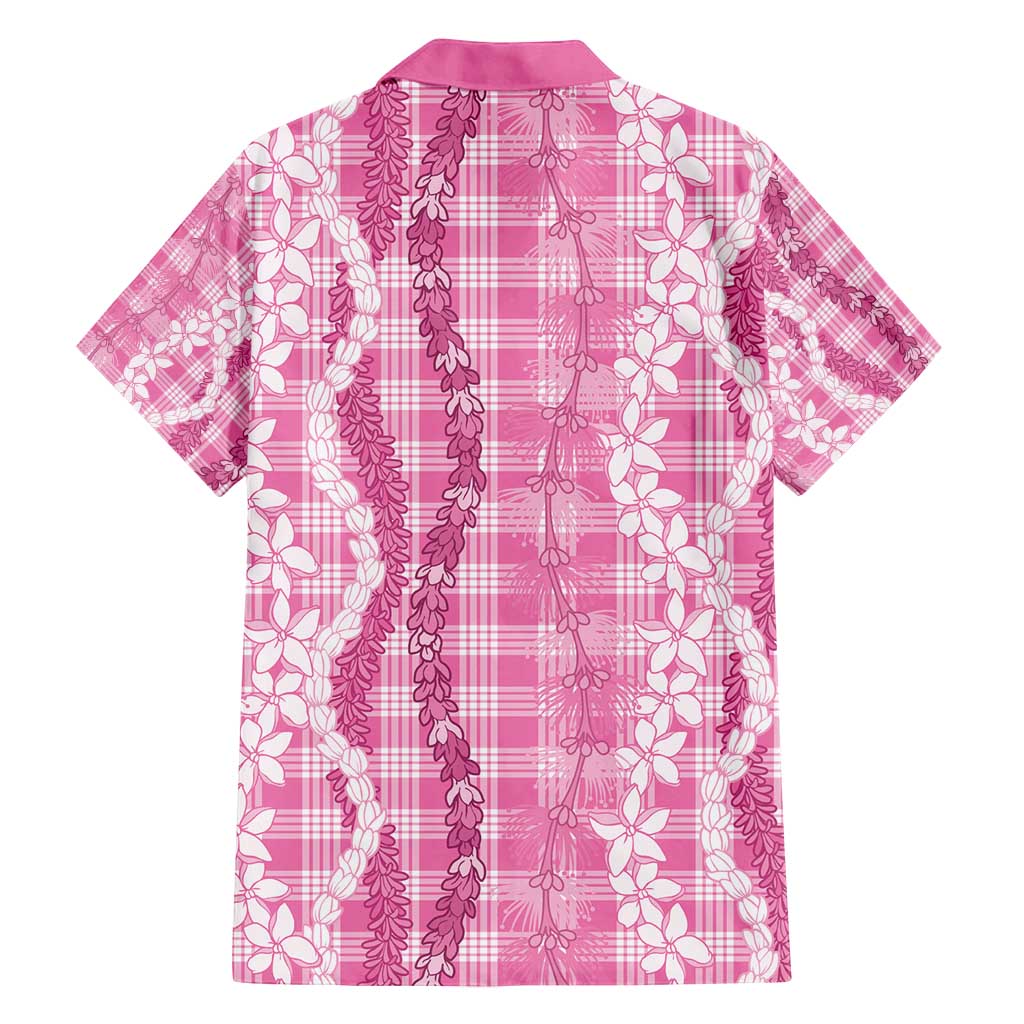 Hawaiian Ohia Lehua Lei Family Matching Off Shoulder Maxi Dress and Hawaiian Shirt Plaid Palaka Akala Pattern - Polynesian Pride