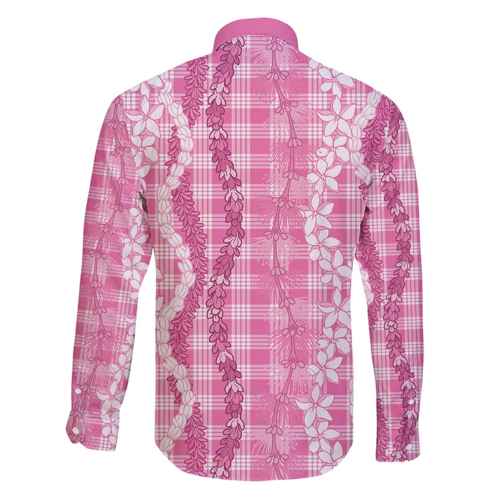 Hawaiian Ohia Lehua Lei Family Matching Off Shoulder Short Dress and Hawaiian Shirt Plaid Palaka Akala Pattern - Polynesian Pride