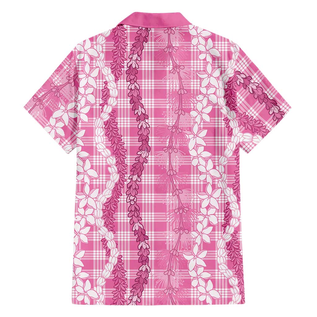 Hawaiian Ohia Lehua Lei Family Matching Puletasi and Hawaiian Shirt Plaid Palaka Akala Pattern LT9 - Polynesian Pride