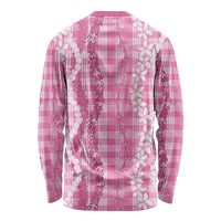 Hawaiian Ohia Lehua Lei Long Sleeve Shirt Plaid Palaka Akala Pattern - Polynesian Pride