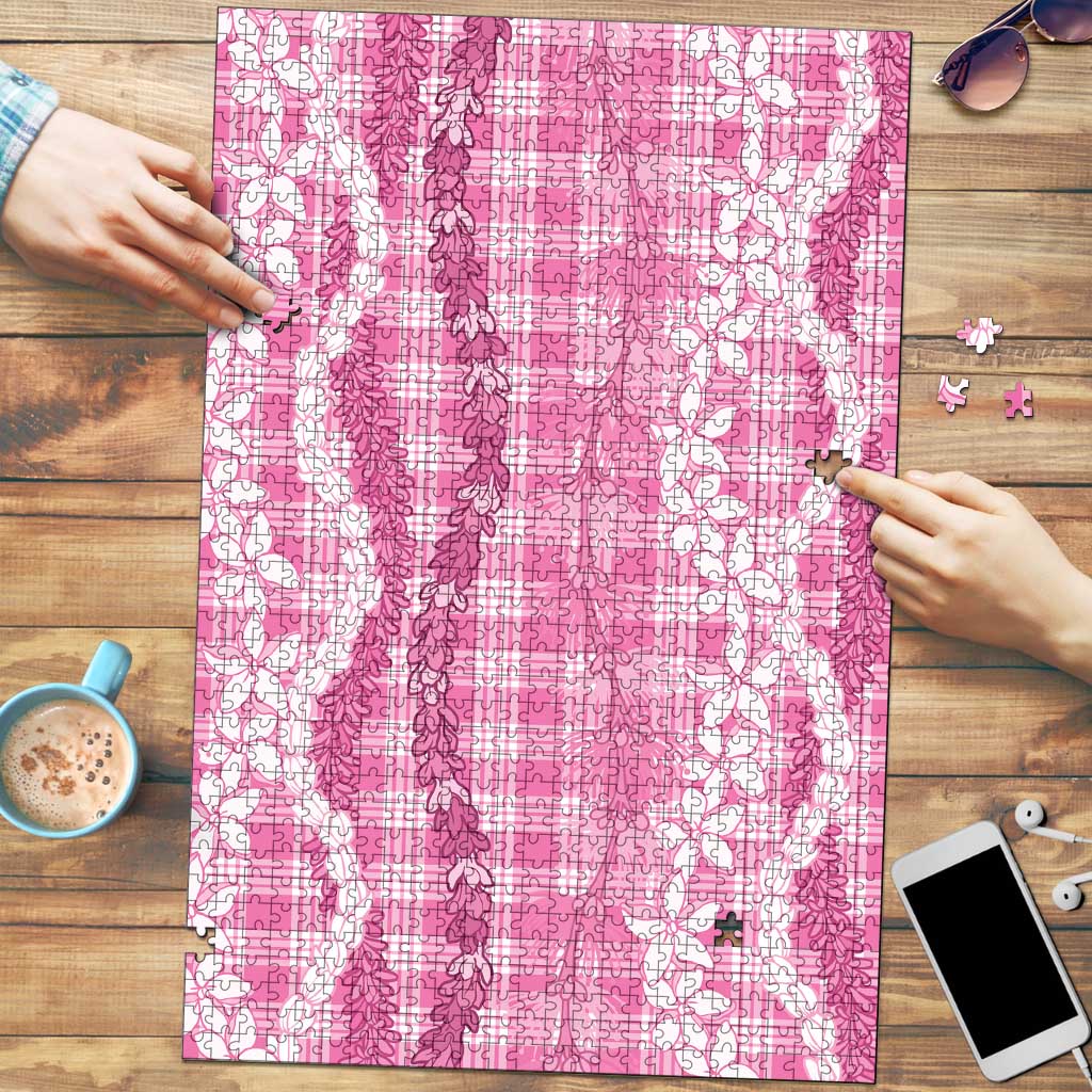 Hawaiian Ohia Lehua Lei Puzzle Plaid Palaka Akala Pattern - Polynesian Pride