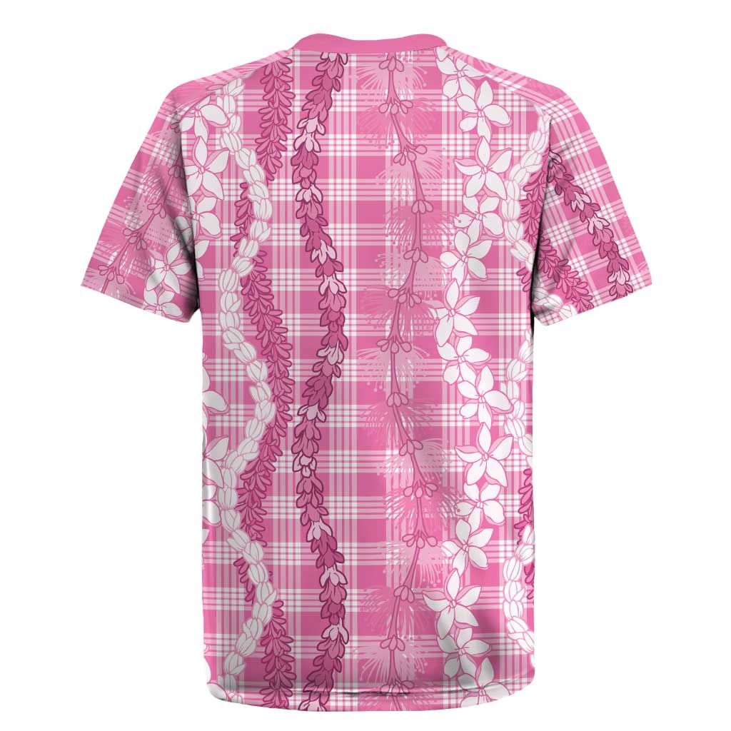 Hawaiian Ohia Lehua Lei Rugby Jersey Plaid Palaka Akala Pattern - Polynesian Pride