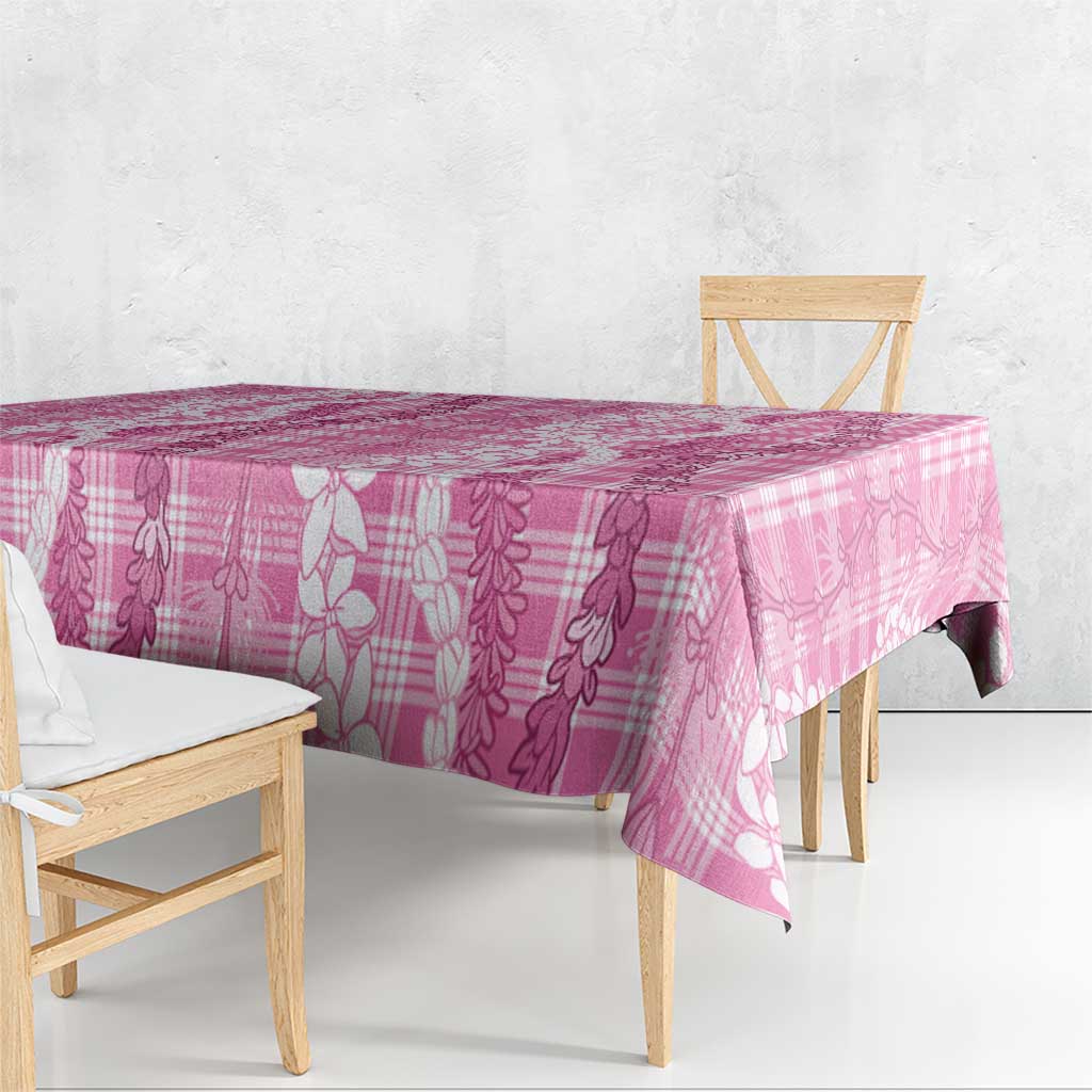 Hawaiian Ohia Lehua Lei Tablecloth Plaid Palaka Akala Pattern - Polynesian Pride