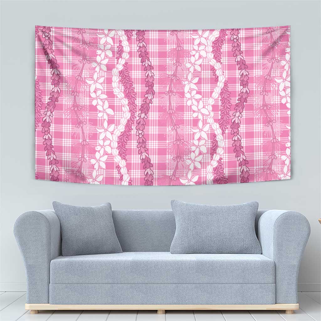 Hawaiian Ohia Lehua Lei Tapestry Plaid Palaka Akala Pattern - Polynesian Pride