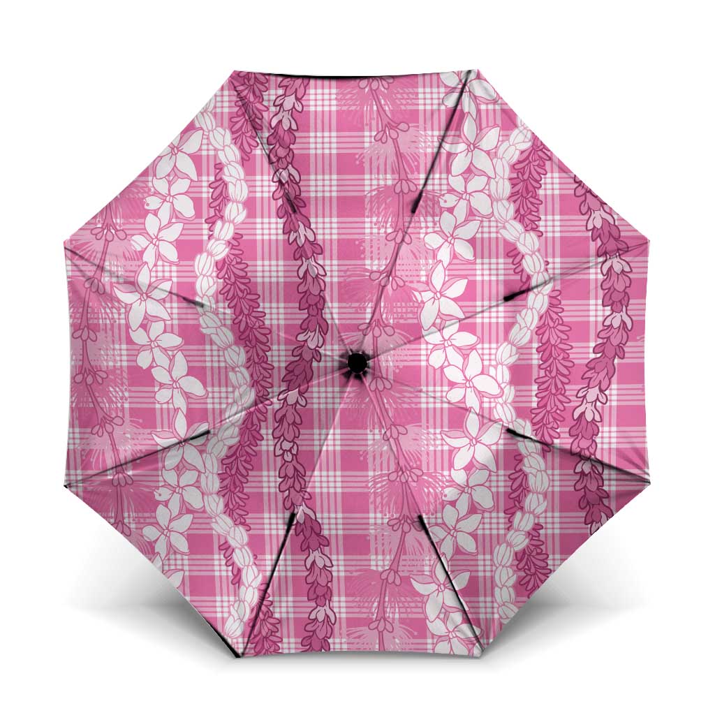 Hawaiian Ohia Lehua Lei Umbrella Plaid Palaka Akala Pattern - Polynesian Pride