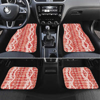 Hawaiian Ohia Lehua Lei Car Mats Plaid Palaka Ulaula Pattern - Polynesian Pride