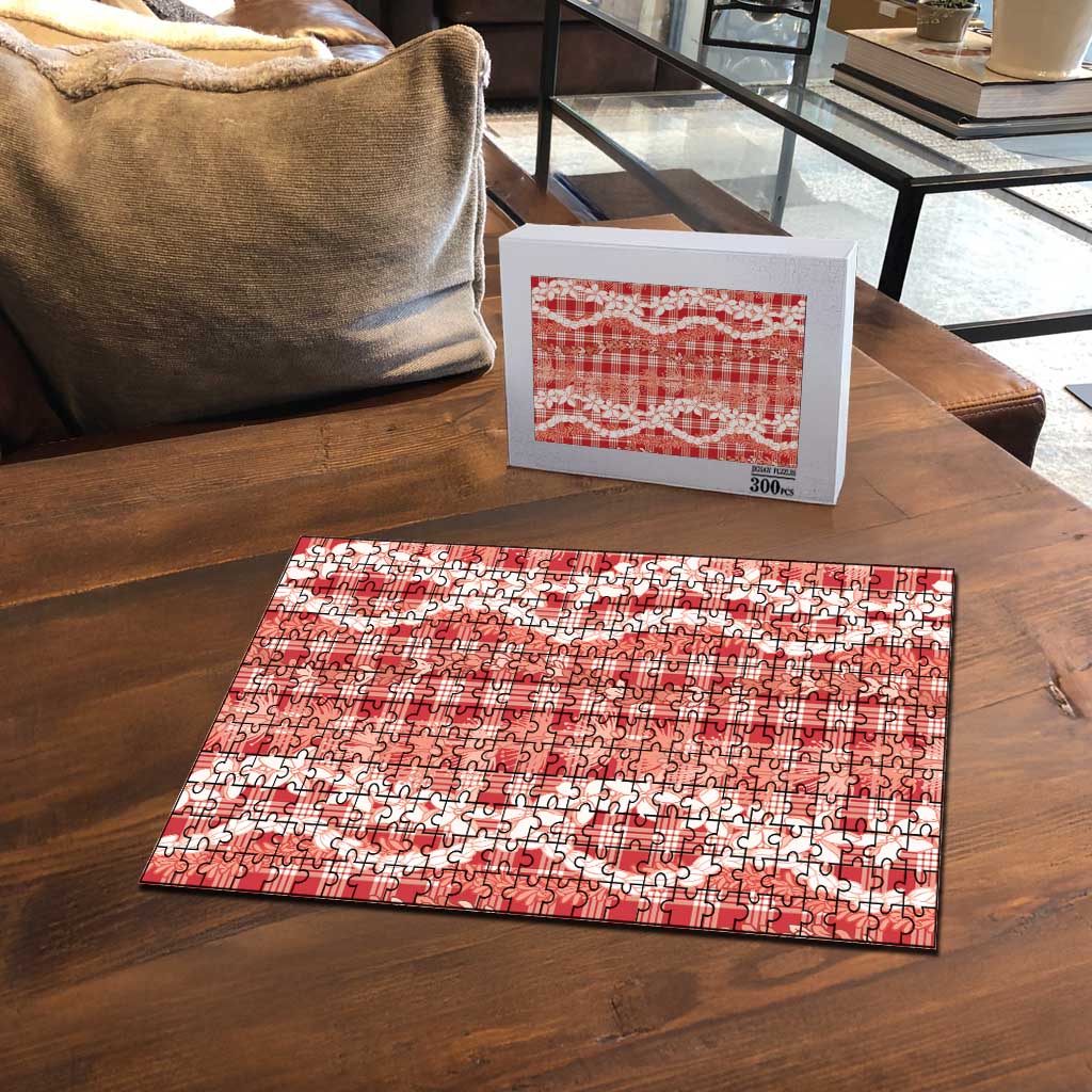 Hawaiian Ohia Lehua Lei Puzzle Plaid Palaka Ulaula Pattern - Polynesian Pride